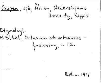 Bild på arkivkortet för arkivposten Gopen