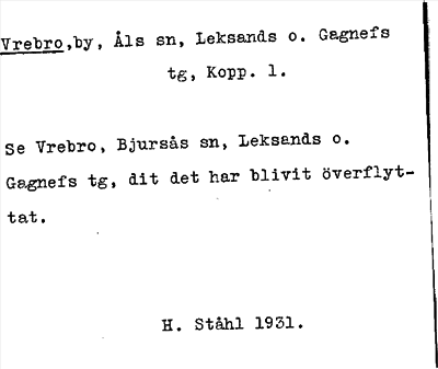 Bild på arkivkortet för arkivposten Vrebro
