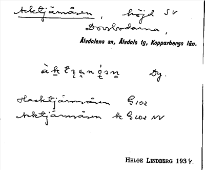 Bild på arkivkortet för arkivposten Acktjärnåsen