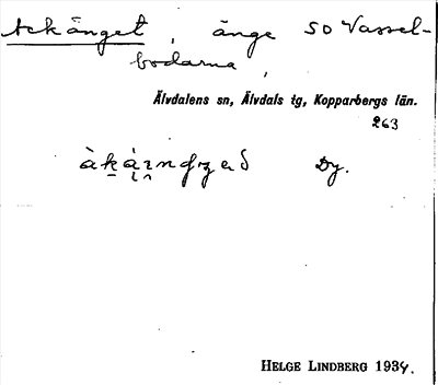 Bild på arkivkortet för arkivposten Ackänget