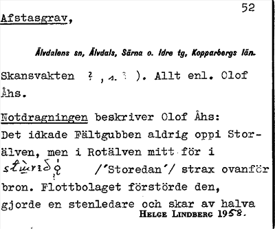 Bild på arkivkortet för arkivposten Afstasgrav