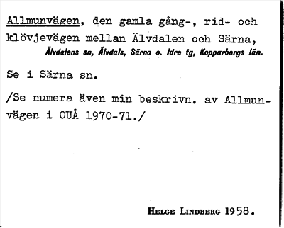Bild på arkivkortet för arkivposten Allmunvägen