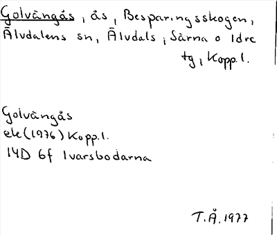 Bild på arkivkortet för arkivposten Golvängås