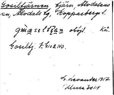 Bild på arkivkortet för arkivposten Gosiltjärnen