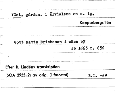 Bild på arkivkortet för arkivposten ?Got