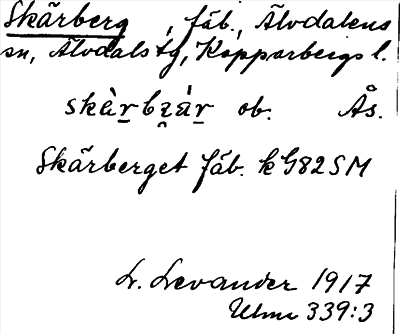 Bild på arkivkortet för arkivposten Skäberg