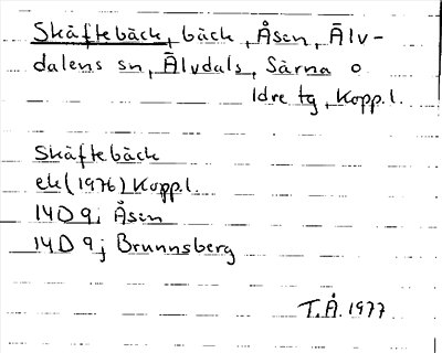 Bild på arkivkortet för arkivposten Skäftebäck