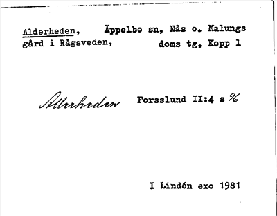 Bild på arkivkortet för arkivposten Alderheden