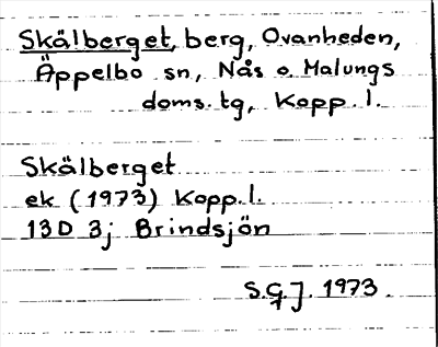 Bild på arkivkortet för arkivposten Skälberget