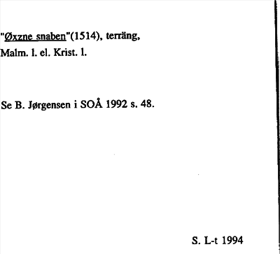Bild på arkivkortet för arkivposten »Øxzne snaben»