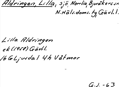 Bild på arkivkortet för arkivposten Aldringen, Lilla