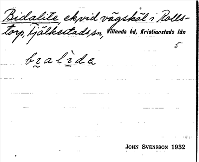 Bild på arkivkortet för arkivposten Bidalite