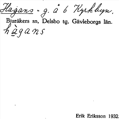 Bild på arkivkortet för arkivposten Hagans