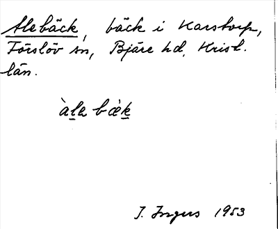 Bild på arkivkortet för arkivposten Alebäck