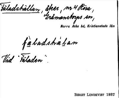 Bild på arkivkortet för arkivposten Fäladshällan