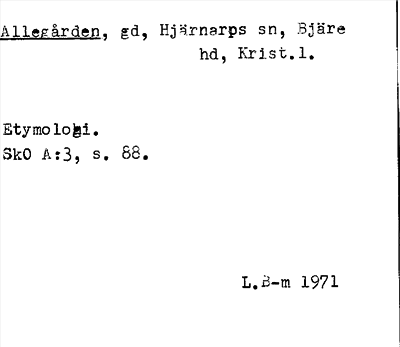 Bild på arkivkortet för arkivposten Allegården