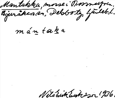 Bild på arkivkortet för arkivposten Mantakka