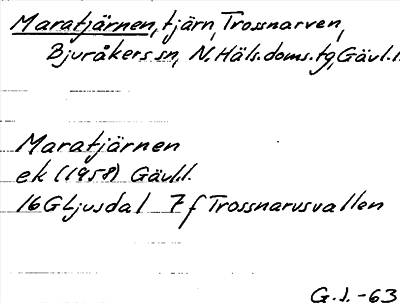 Bild på arkivkortet för arkivposten Maratjärnen