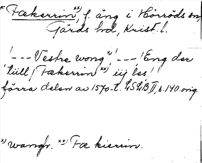 Bild på arkivkortet för arkivposten *Fækerrin