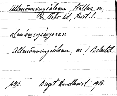 Bild på arkivkortet för arkivposten Allmänningsåkern