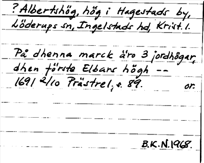 Bild på arkivkortet för arkivposten ?Albertshög
