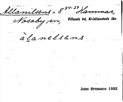 Bild på arkivkortet för arkivposten Allanilsens