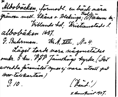 Bild på arkivkortet för arkivposten *Albobäcken
