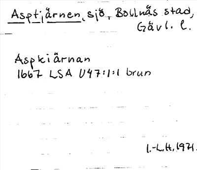 Bild på arkivkortet för arkivposten Asptjärnen