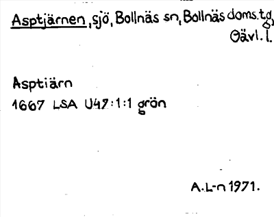 Bild på arkivkortet för arkivposten Asptjärnen