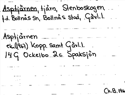 Bild på arkivkortet för arkivposten Asptjärnen