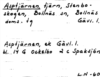 Bild på arkivkortet för arkivposten Asptjärnen
