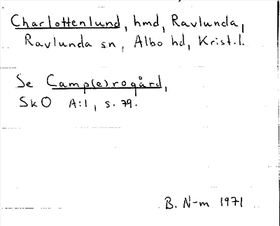 Bild på arkivkortet för arkivposten Charlottenlund, se Camp(e)rogård