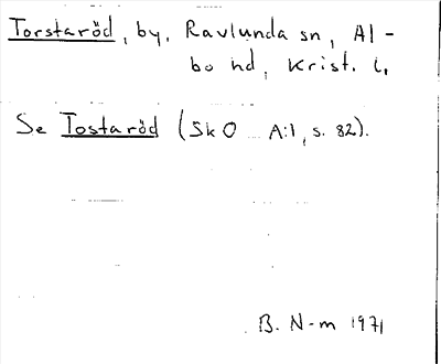 Bild på arkivkortet för arkivposten Torstaröd, se Tostaröd