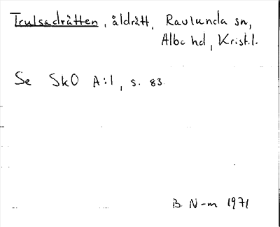 Bild på arkivkortet för arkivposten Trulsadrätten
