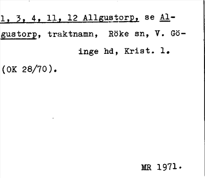 Bild på arkivkortet för arkivposten Allgustorp, se Algustorp