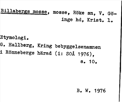 Bild på arkivkortet för arkivposten Billabergs mosse