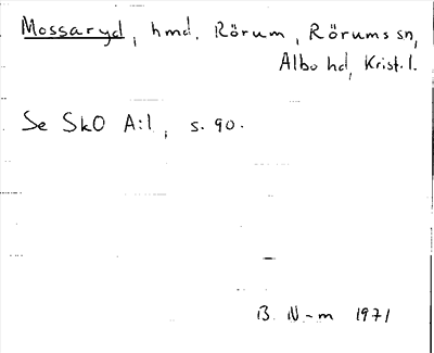 Bild på arkivkortet för arkivposten Mossaryd