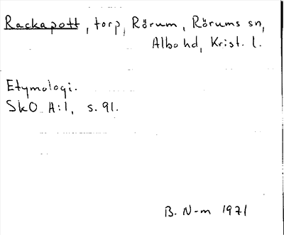 Bild på arkivkortet för arkivposten Rackapott