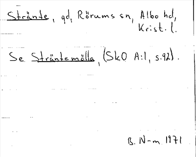 Bild på arkivkortet för arkivposten Stränte, se Sträntemölla