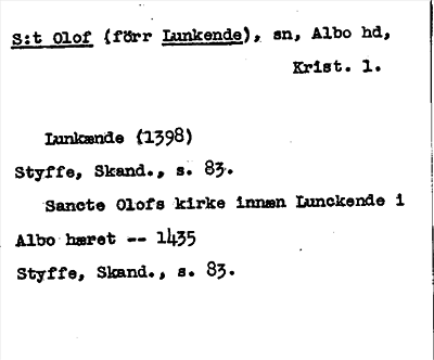 Bild på arkivkortet för arkivposten Sankt Olof (förr Lunkende)