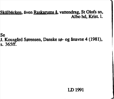 Bild på arkivkortet för arkivposten Skälbäcken, även Raskarums å