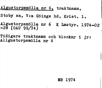 Bild på arkivkortet för arkivposten Algustorpsmölla