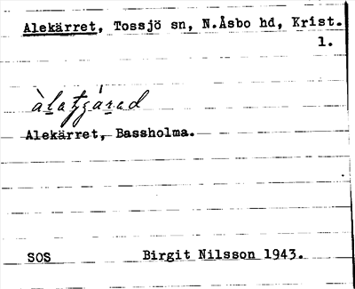 Bild på arkivkortet för arkivposten Alekärret