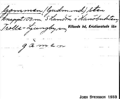 Bild på arkivkortet för arkivposten Gommen