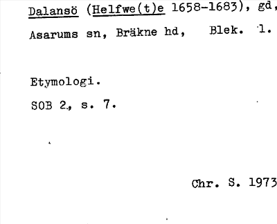 Bild på arkivkortet för arkivposten Dalansö (Helfwe(t)e