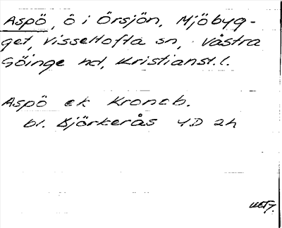 Bild på arkivkortet för arkivposten Aspö