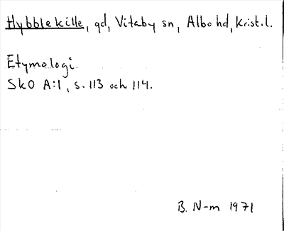 Bild på arkivkortet för arkivposten Hybblekille