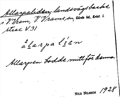 Bild på arkivkortet för arkivposten Allarpaliden