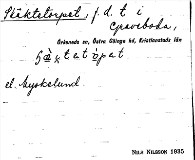 Bild på arkivkortet för arkivposten Skäktetorpet
