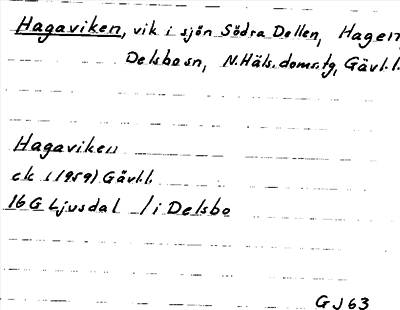Bild på arkivkortet för arkivposten Hagaviken